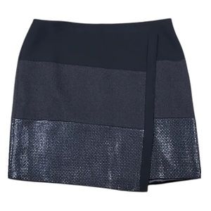 WHBM Mixed Media Faux Wrap Skirt